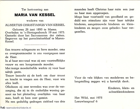 Maria van Kessel- Albertus Christianus van Kessel